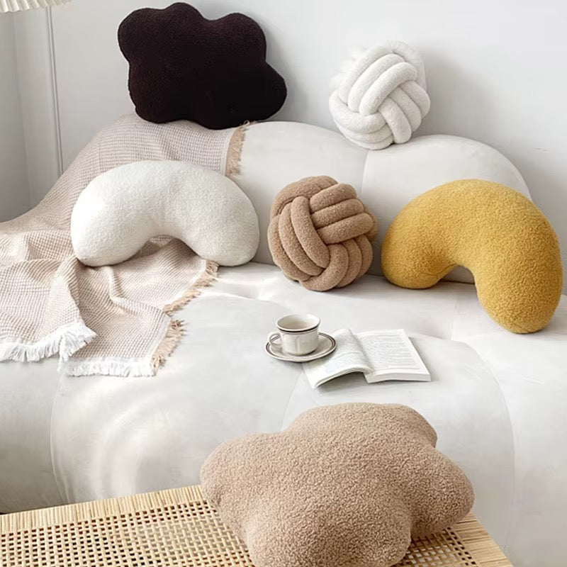 Coussin Lune Laine Bouclée