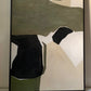 Tableau abstrait texturé Kaki 60 x 90 cm