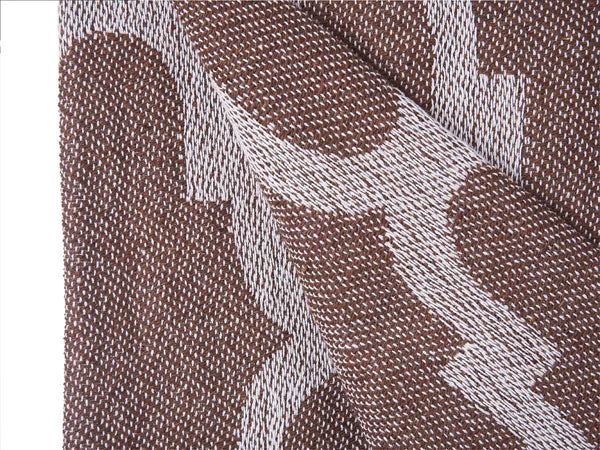 Plaid jacquard polyvalent 125 x 150 cm - Marron