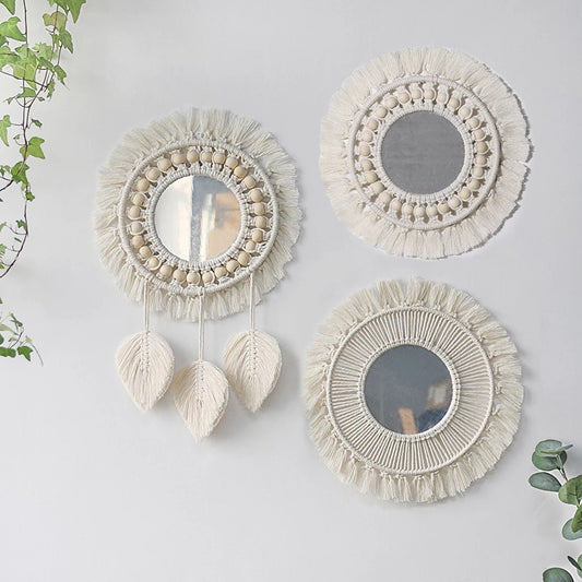 Trio miroirs en macramé