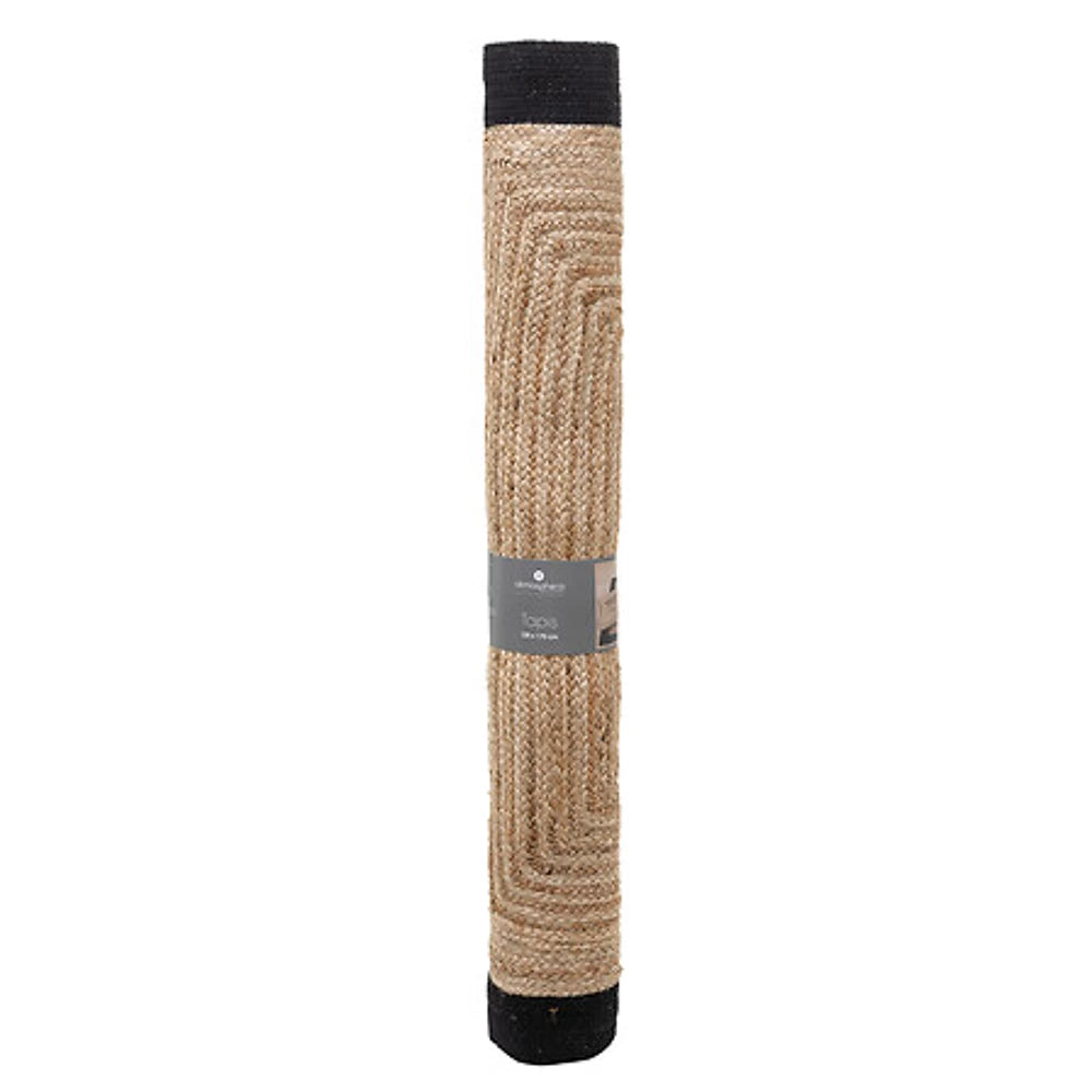 Tapis jute bord noir
