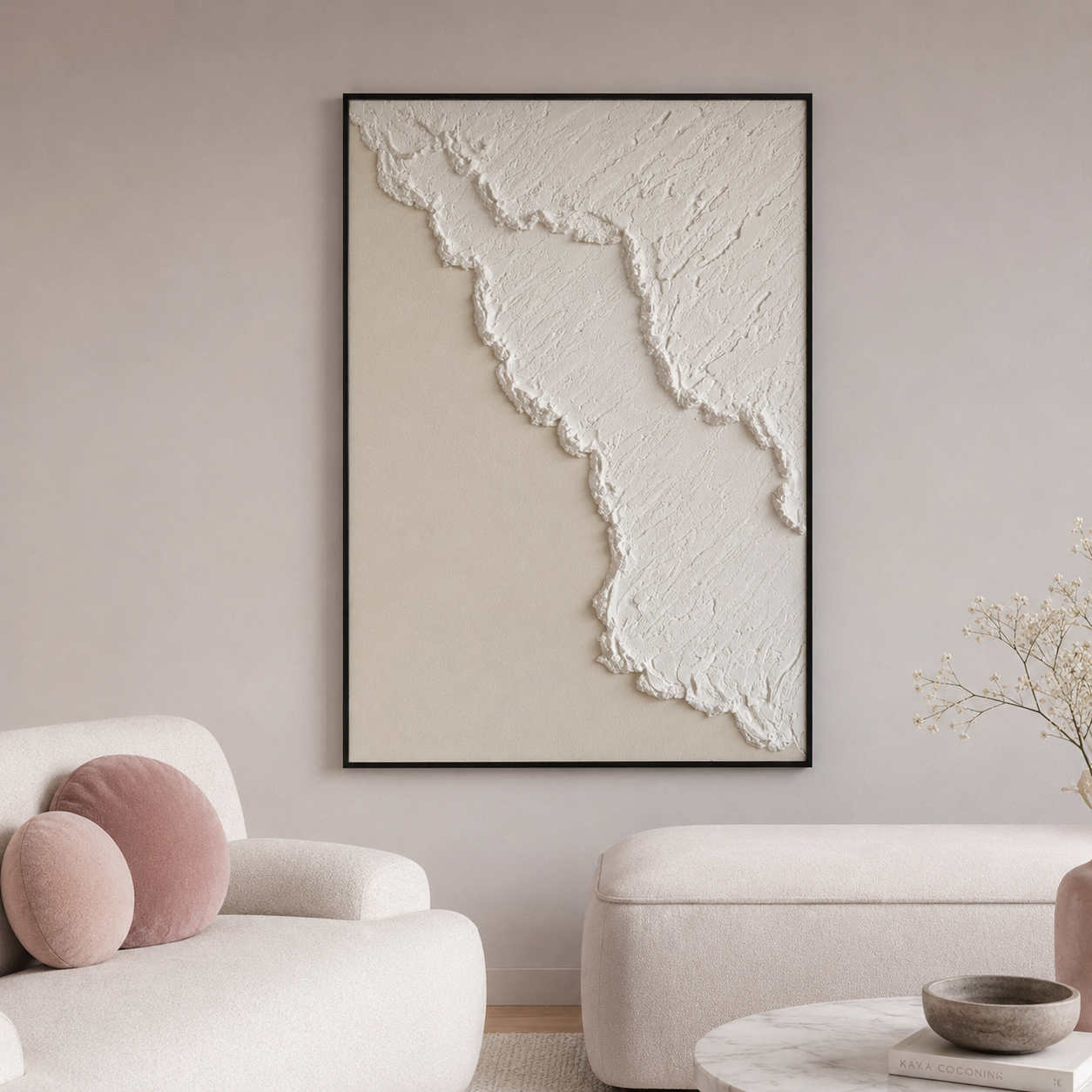 Tableau abstrait texturé 60 x 90 cm