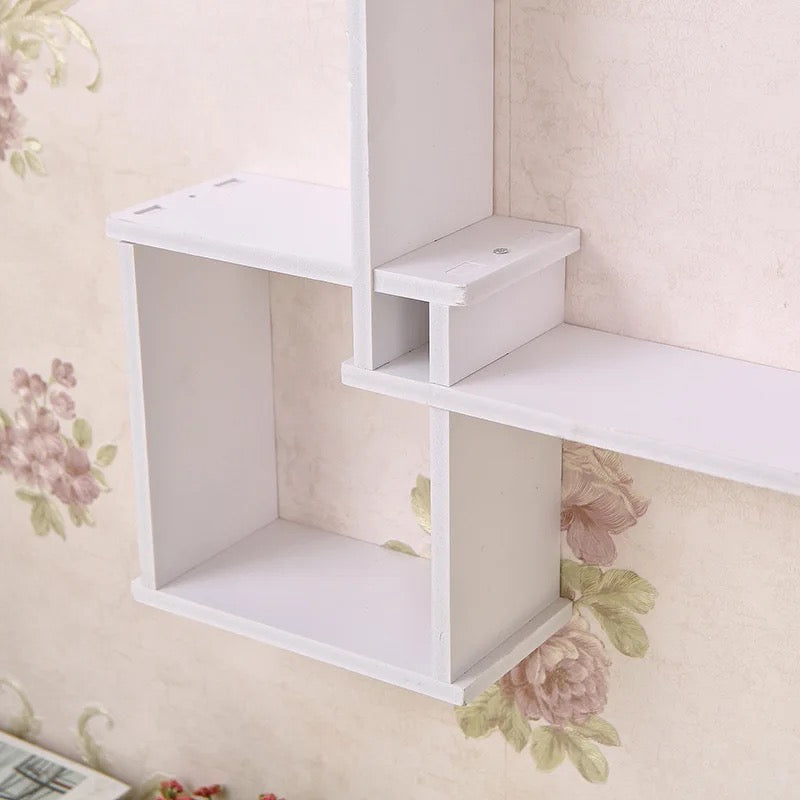 Étagère entrelacée blanche mdf