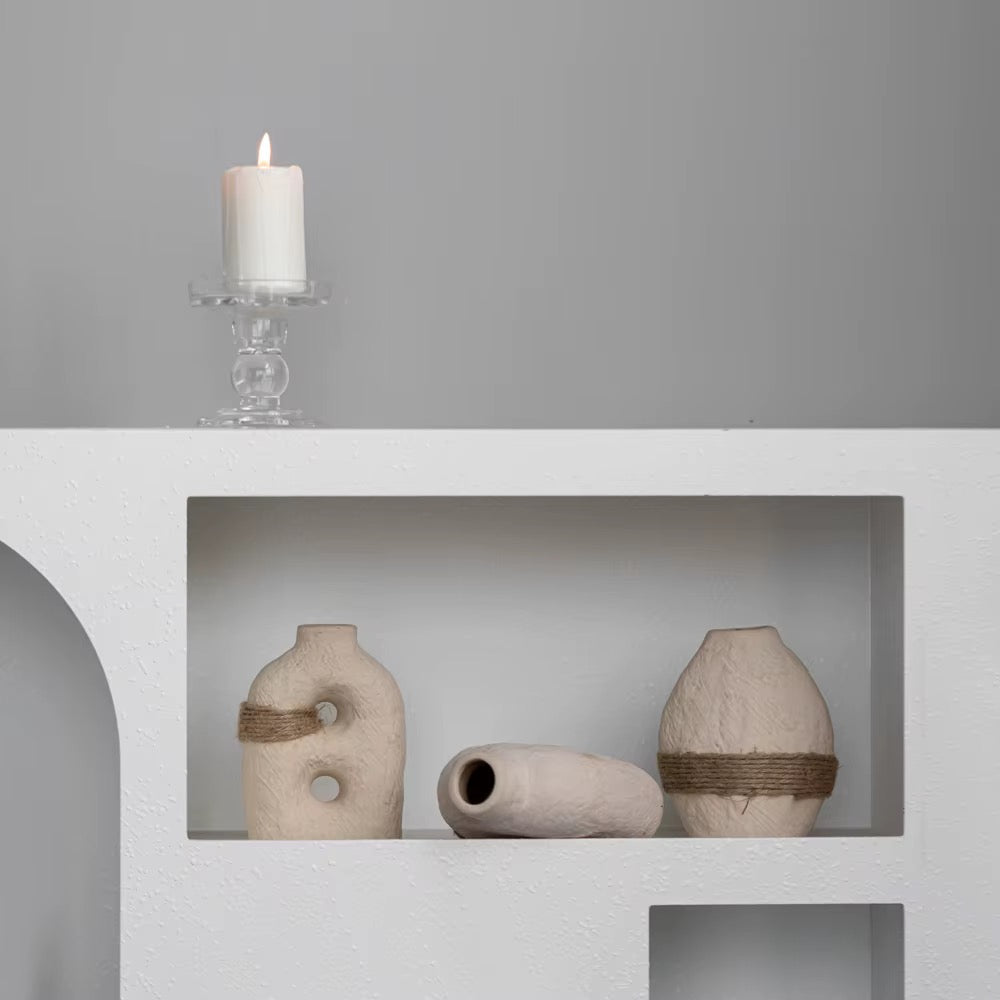 Trio Vases Céramique Texturée Jute