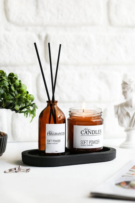 Duo parfumé Soft Powder – Bougie & Diffuseur