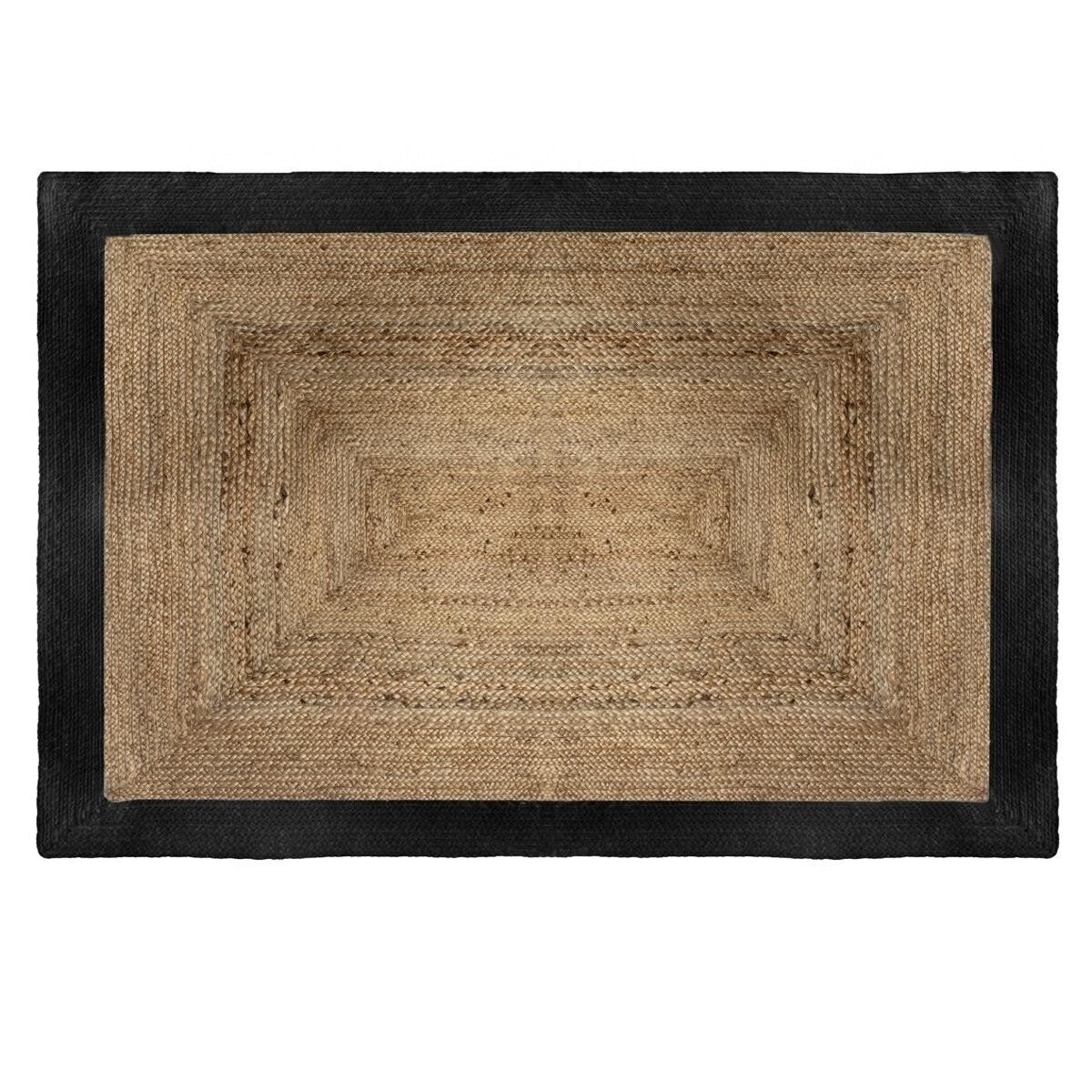 Tapis jute bord noir