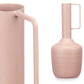 Vase acier à poignée rectangulaire - gris pastel ou rose nude