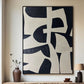 Tableau Abstrait Noir & Beige – 60x90 cm - Collection Wabi Sabi