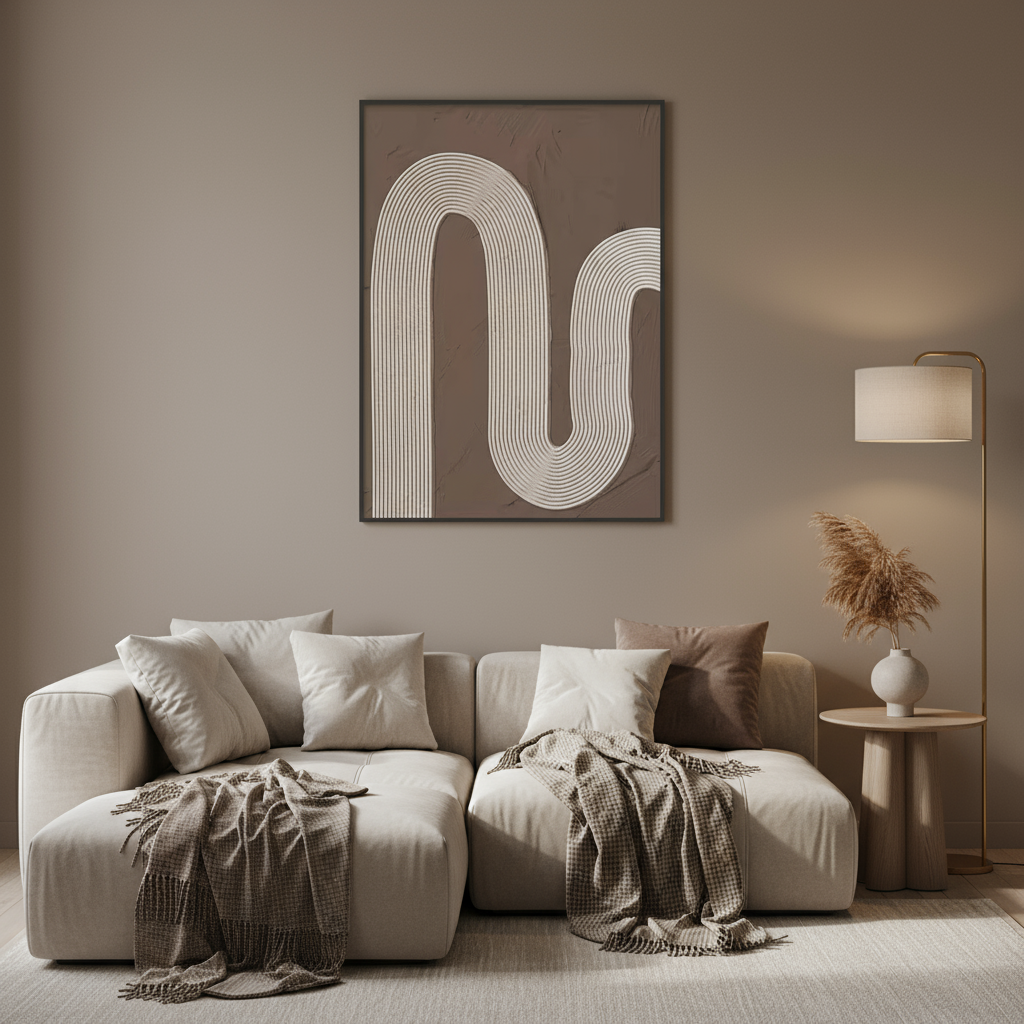 Tableau Courbe Sable - 60x90 cm - Collection Wabi Sabi