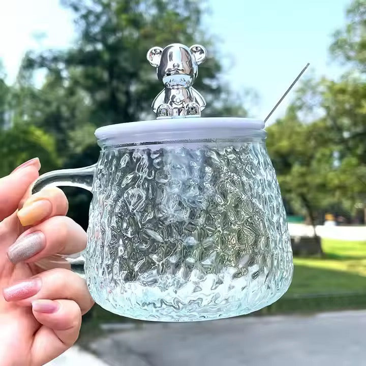 Mug en verre martelé