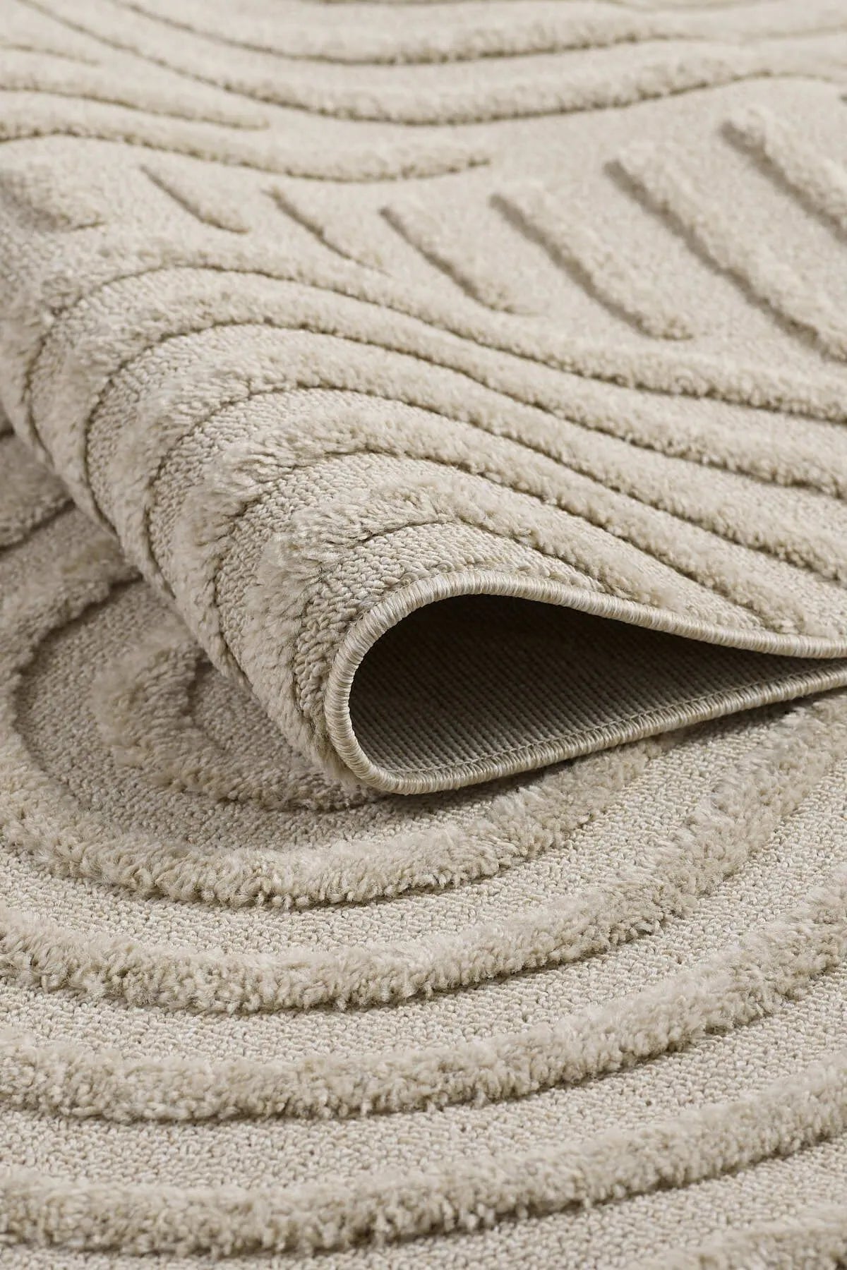 Tapis texturé beige
