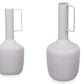 Vase acier à poignée rectangulaire - gris pastel ou rose nude
