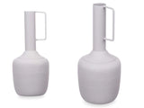 Vase acier à poignée rectangulaire - gris pastel ou rose nude