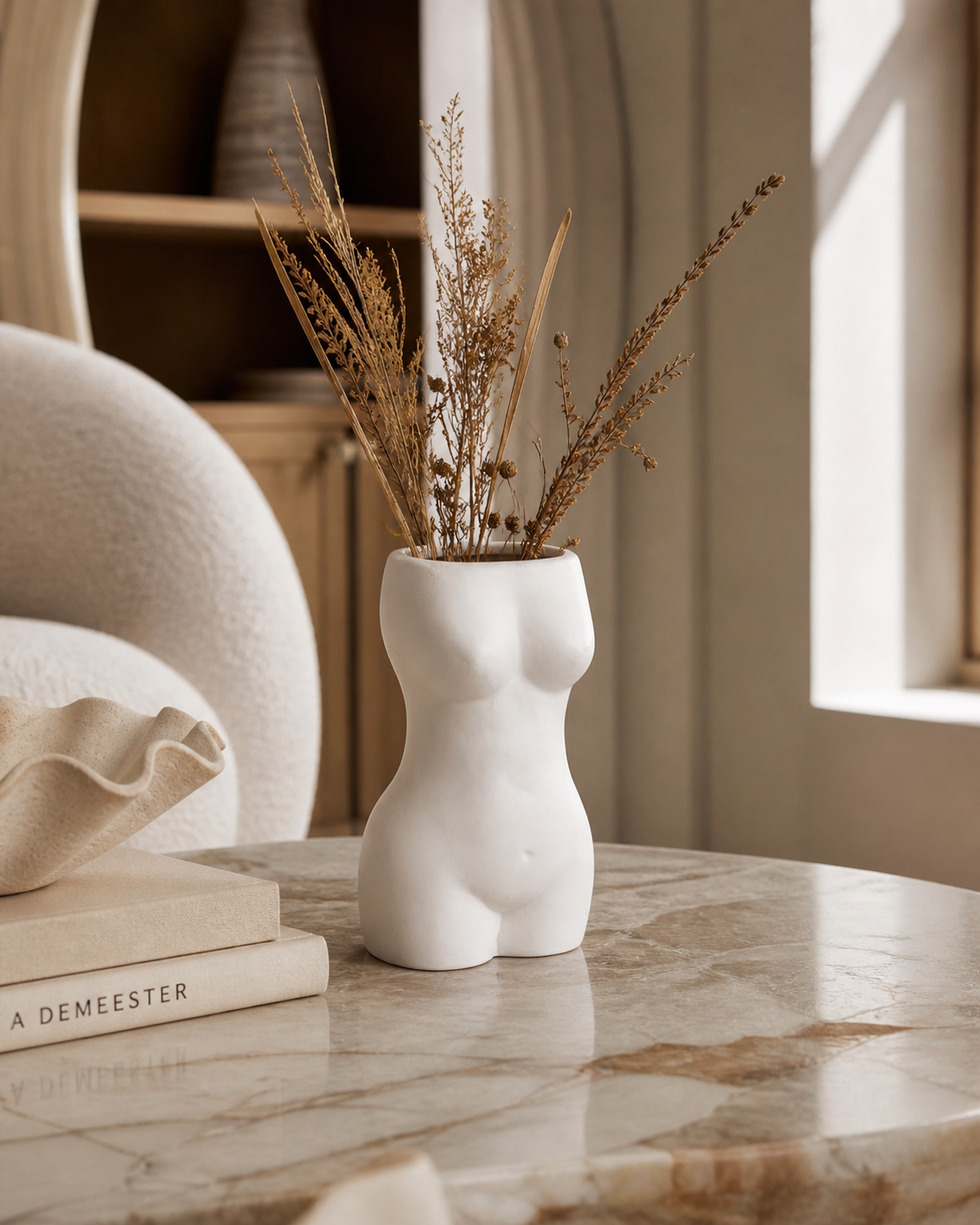 Vase céramique corps Etel - Blanc