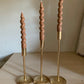 Bougeoirs dorés sur pieds artisanaux — Lot de 3 tailles Chandeliers