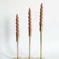 Bougeoirs dorés sur pieds artisanaux — Lot de 3 tailles Chandeliers
