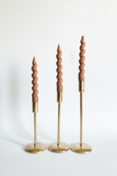 Bougeoirs dorés sur pieds artisanaux — Lot de 3 tailles Chandeliers