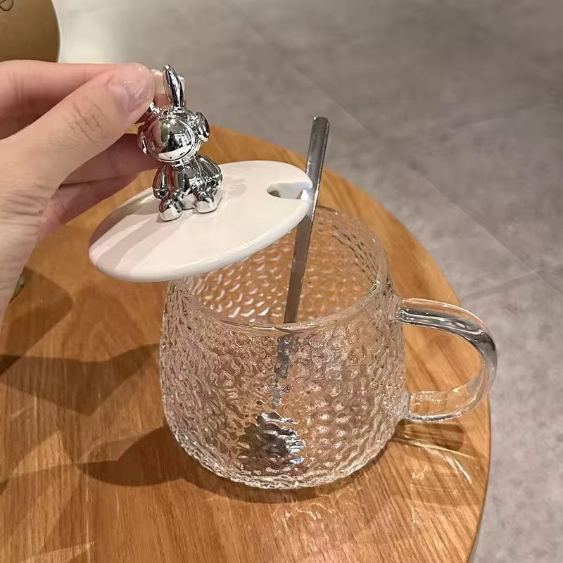 Mug en verre martelé