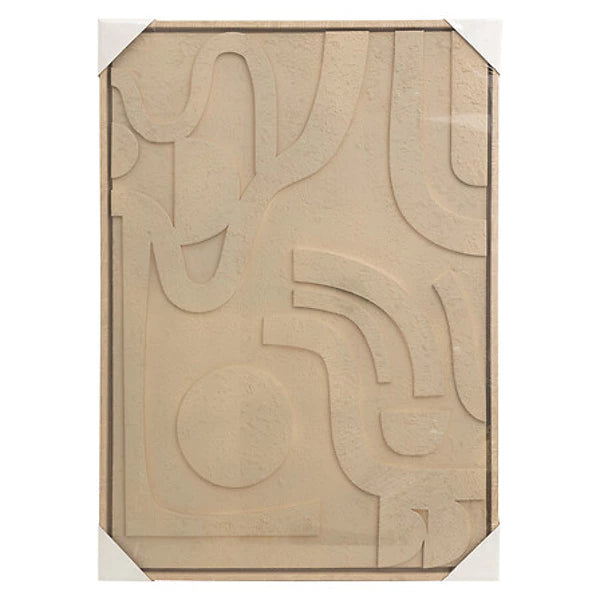 Tableau mural 3D Azra - 50x70 cm - Beige moyen
