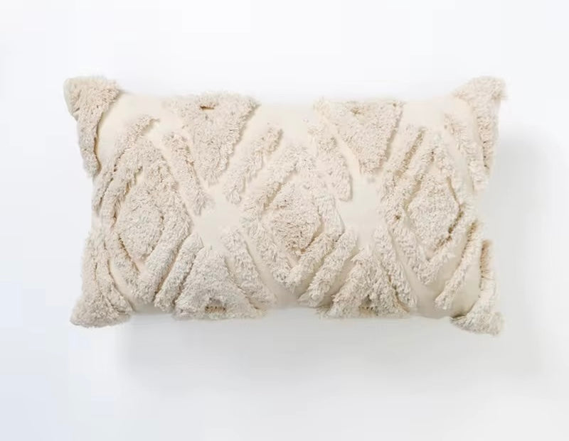 Coussin texturé écru 30x50 cm