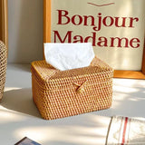Porte mouchoirs imitation rotin en PLASTIQUE