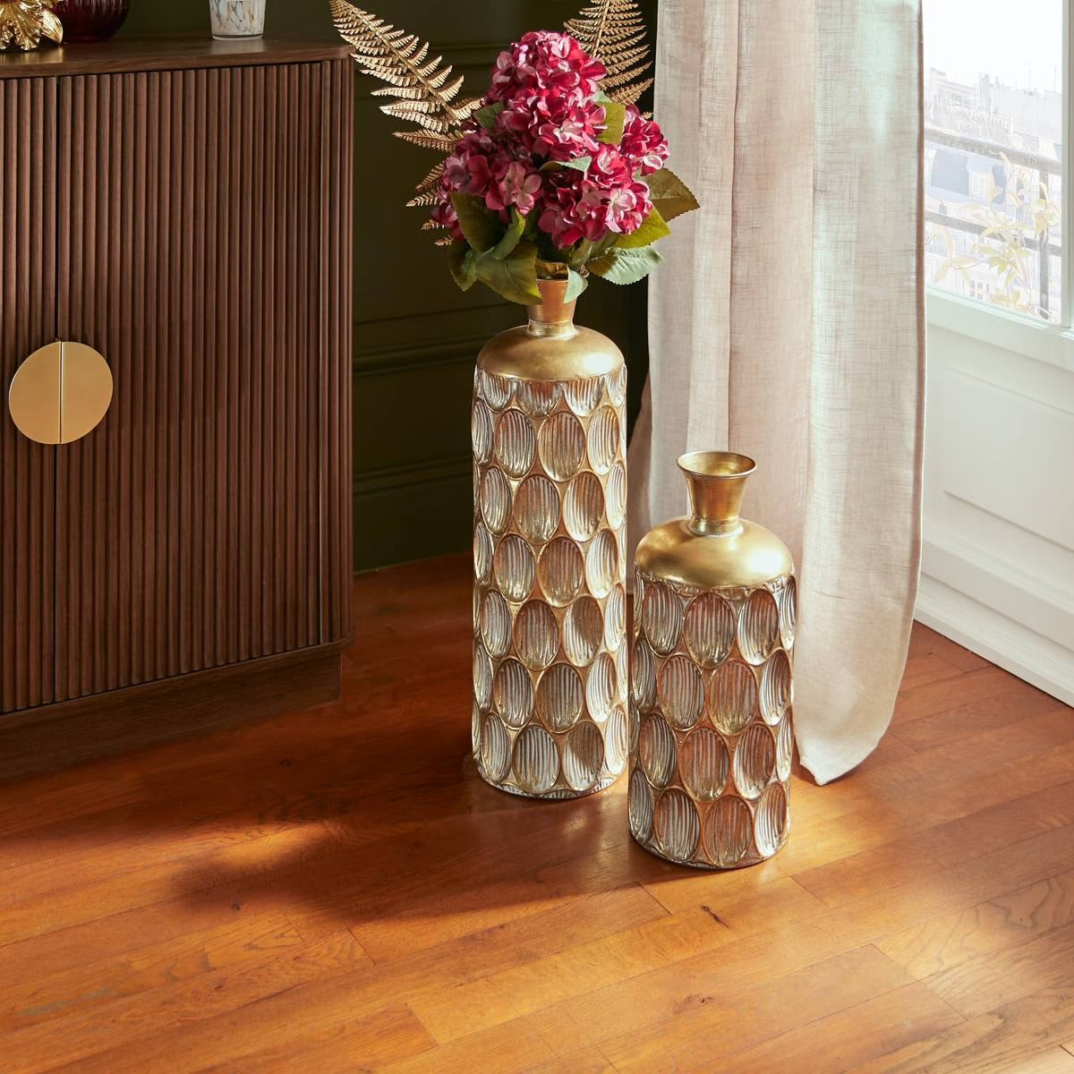 Vase Alvéole Doré 60 cm