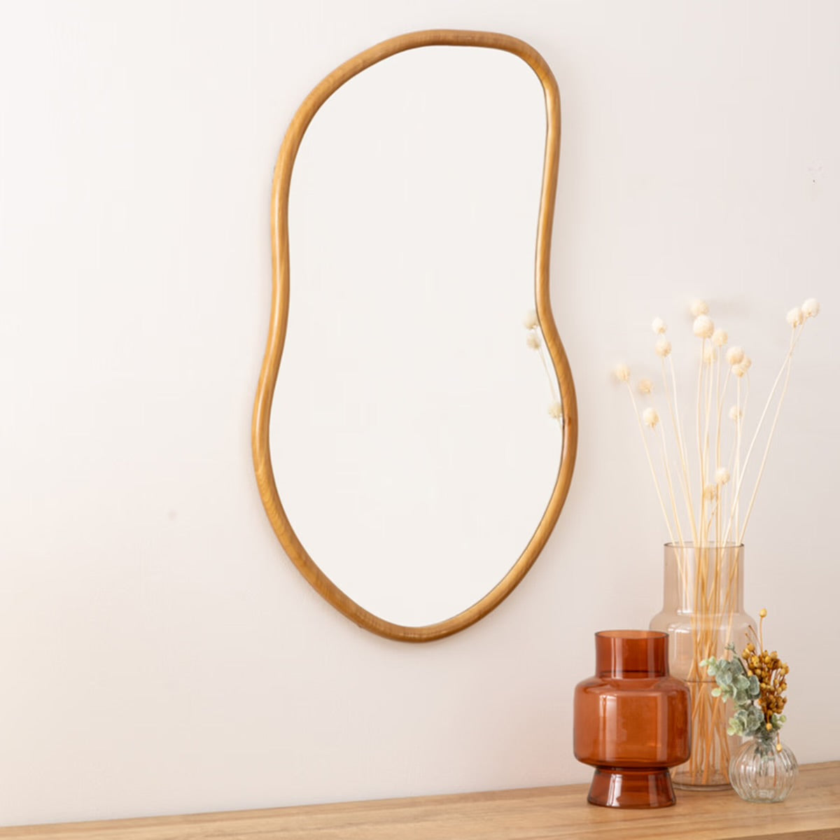 Miroir bois organique Livia - 75x45 cm