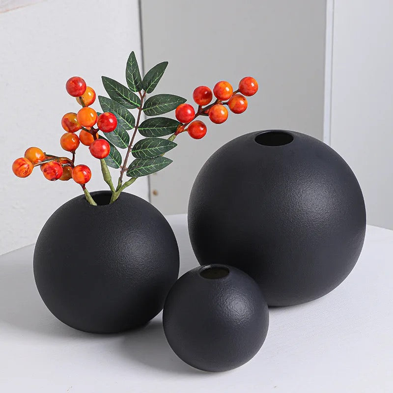 Trio vases boules