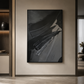 Tableau abstrait texturé noir 60 x 90 cm