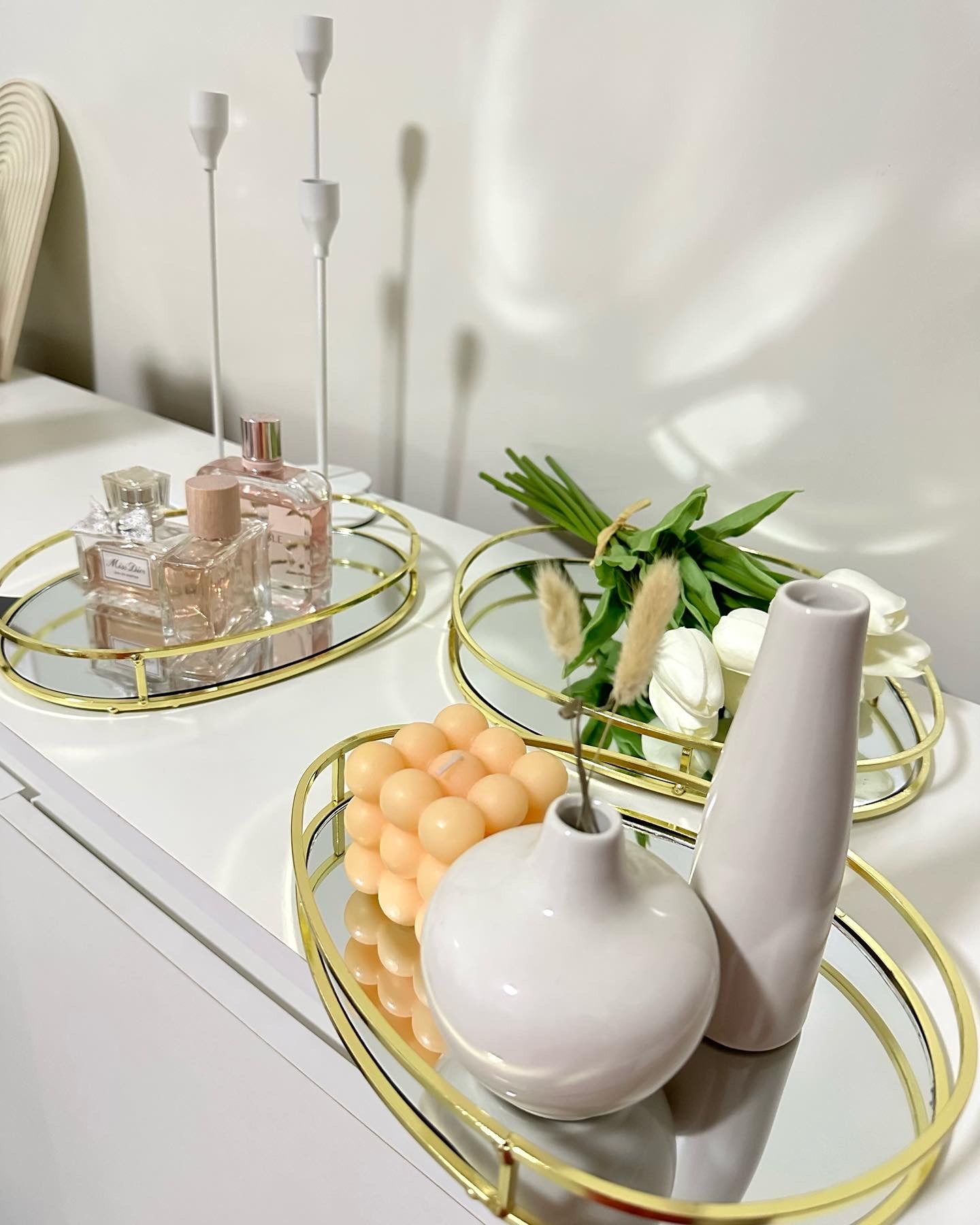 Trio plateau miroir