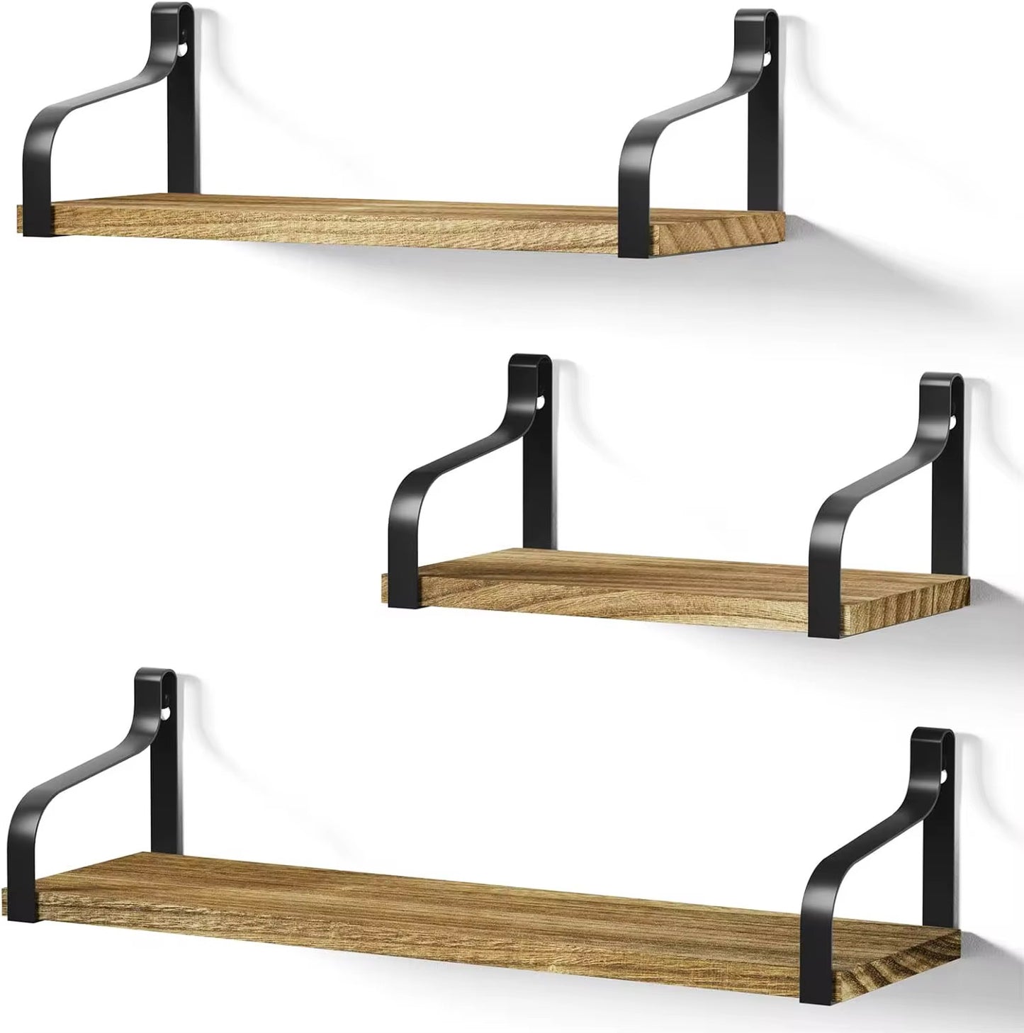Trio étagères bois & métal